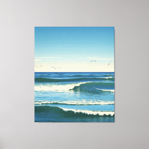 Dansende Golven onder de Hemel Canvas Afdruk