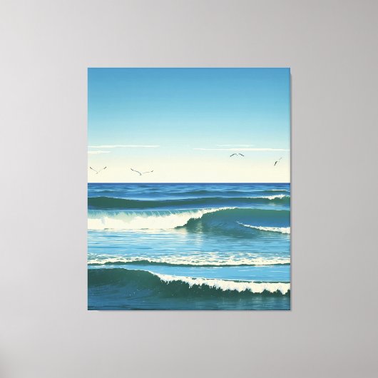 Dansende Golven onder de Hemel Canvas Afdruk (Voorkant)