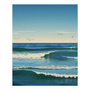 Dansende Golven onder de Hemel Perfect Poster