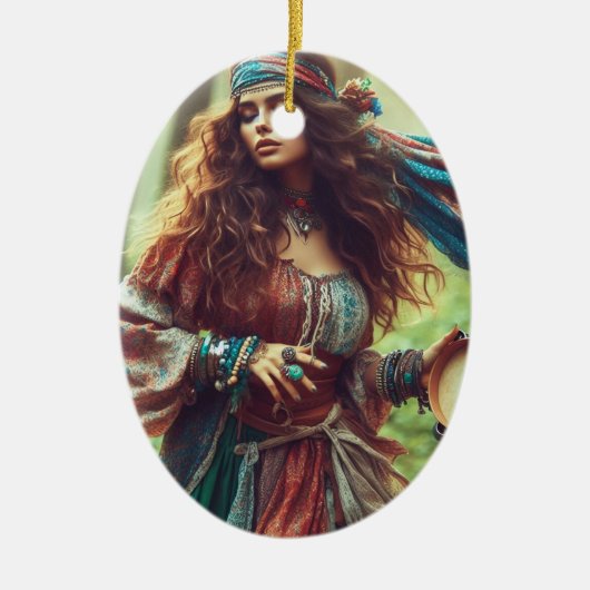 DANSENDE GYPSI KERAMISCH ORNAMENT (Voorkant)