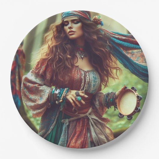 DANSENDE GYPSI PAPIEREN BORDJE (Voorkant)