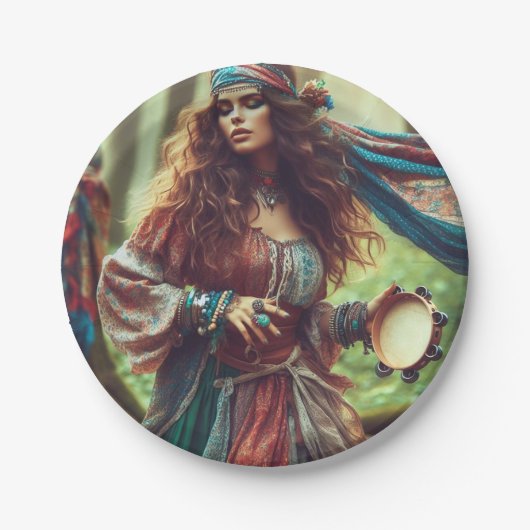 DANSENDE GYPSI PAPIEREN BORDJE (Voorkant)