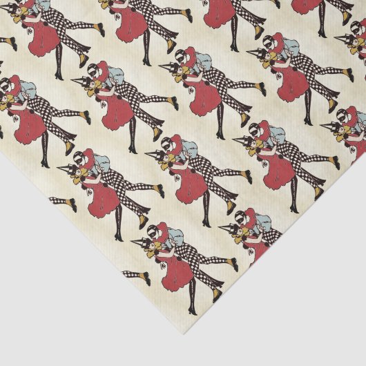 Dansende Harlequin-weefselpapier Tissuepapier (Detail)