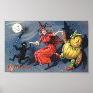 Dansende heks in Moonlight Poster