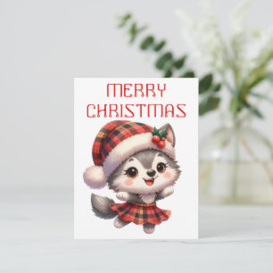 Dansende Husky Pup - Kerstkaart