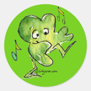 Dansende Irish Shamrock n Roll 08 Sticker