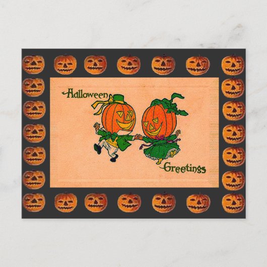 Dansende Jack o' Lantern Briefkaart (Voorkant)