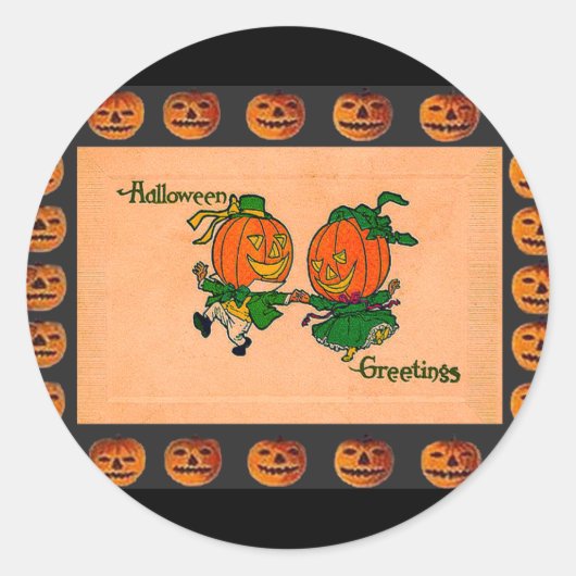  Dansende Jack o' Lantern Ronde Sticker (Voorkant)