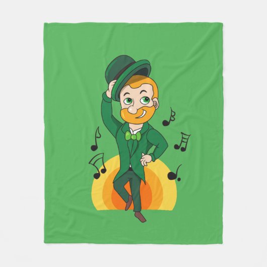 Dansende kabouter, St. Patrick's Day cartoon Fleece Deken (Voorkant)