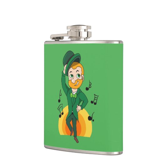 Dansende kabouter, St. Patrick's Day cartoon Heupfles (Links)