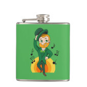 Dansende kabouter, St. Patrick's Day cartoon Heupfles (Voorkant)