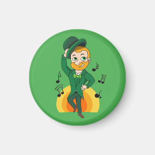 Dansende kabouter, St. Patrick's Day cartoon Magneet
