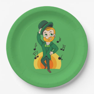 Dansende kabouter, St. Patrick's Day cartoon Papieren Bordje
