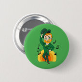 Dansende kabouter, St. Patrick's Day cartoon Ronde Button 5,7 Cm (Voorkant /achterkant)