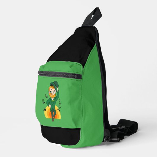 Dansende kabouter, St. Patrick's Day cartoon Sling Bag (Rechterhoek)
