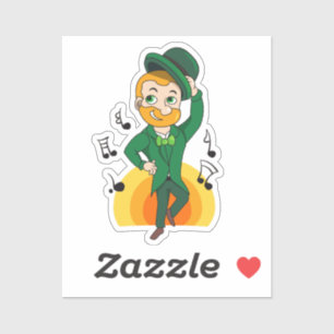 Dansende kabouter, St. Patrick's Day cartoon Sticker