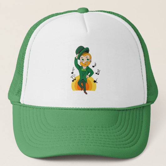 Dansende kabouter, St. Patrick's Day cartoon Trucker Pet (Voorkant)