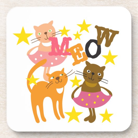 Dansende katten drankjes onderzetter (Voorkant)