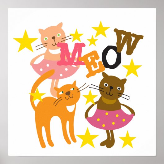 Dansende katten poster (Voorkant)