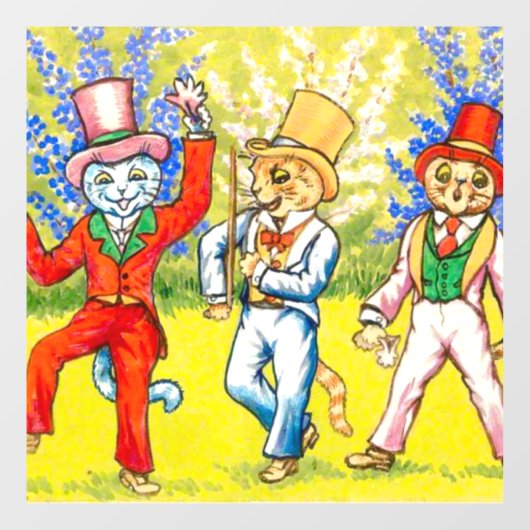 Dansende katten raamsticker (Vel)