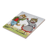 Dansende katten tegeltje (Zijkant)