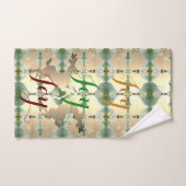 Dansende Kerst Reindeer met "Vreugde Vreugde Vreug Handdoek (Handdoek)