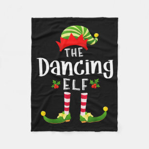 Dansende Kerstelf Matching Pyjama Kerstfeest Fleece Deken