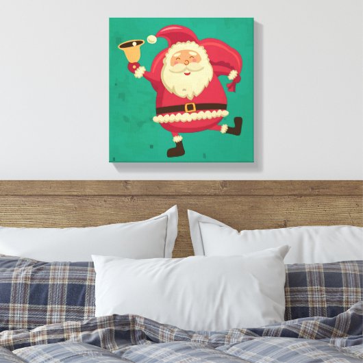 dansende Kerstman Canvas Afdruk (Insitu (Slaapkamer))