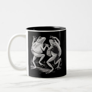 Dansende Kikkers Pad Goblincore Donkere Academics  Tweekleurige Koffiemok