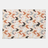 Dansende kippen Patroon Theedoek (Horizontaal)