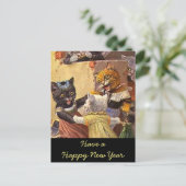 Dansende Kittens Nieuwjaar Feestdagenkaart (Staand voorkant)