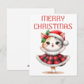 Dansende Kitty - Kerstkaart (Voorkant / Achterkant)