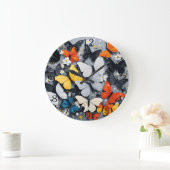 Dansende kleurrijke vlinder acryl kunst, grote klok (Huis)