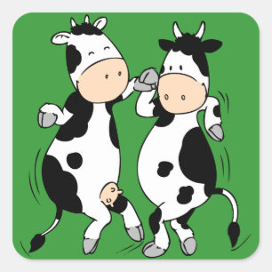 Dansende koeien (moviesterren) vierkante sticker