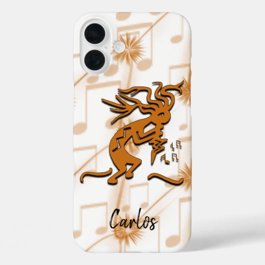 Dansende Kokopelli Merrymaker met muzieknotities Case-Mate iPhone Case (Achterkant)