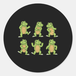 Dansende krokodillen Kinder alligator liefhebber M Ronde Sticker