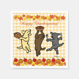 Dansende Labrador Trio-Thanksgiving Servetten