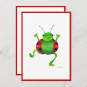 Dansende "ladybug"-uitnodiging kaart (Voorkant / Achterkant)