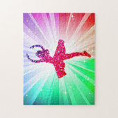 Dansende lampen puzzel met mooie danser. (Verticaal)