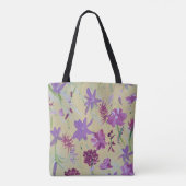 Dansende Lavendel Bloemen Canvas tas (Achterkant)