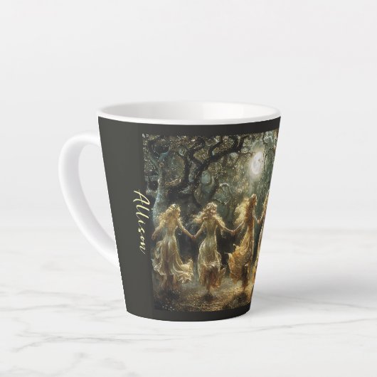 Dansende Maan Godin Latte Cup Latte Mok (Linkerhoek)