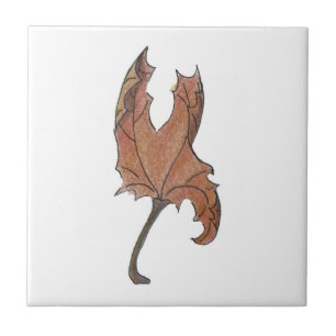 Dansende Maple Leaf Brown Tegeltje