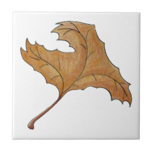 Dansende Maple Leaf Gold Tegeltje