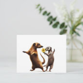 Dansende Meerkats Briefkaart (Staand voorkant)