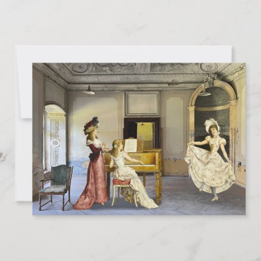 Dansende Meisje Plat Kerstkaart (Voorkant)