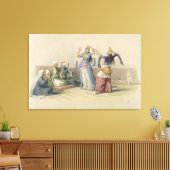 Dansende meisjes in Caïro, uit 'Egypte en Nubia' Canvas Afdruk (Insitu (Woonkamer))