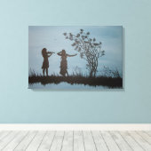 Dansende Meisjes Verpakt Canvas (Insitu (Houten vloer))