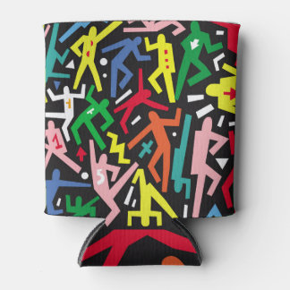 Dansende mensen, doodle set patroon. blikjeskoeler