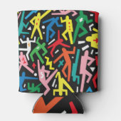 Dansende mensen, doodle set patroon. blikjeskoeler (Achterkant)