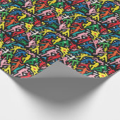 Dansende mensen, doodle set patroon. cadeaupapier (Hoek)